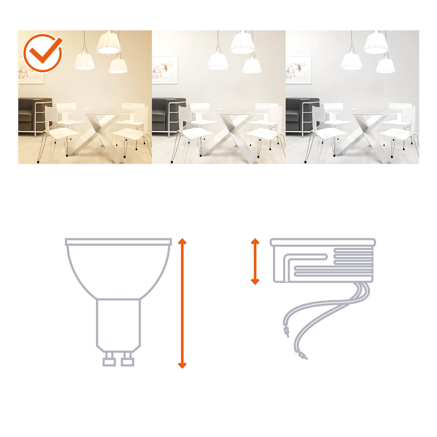 Zestaw 6x moduł LED INSERT 5W 3000K MILKY
