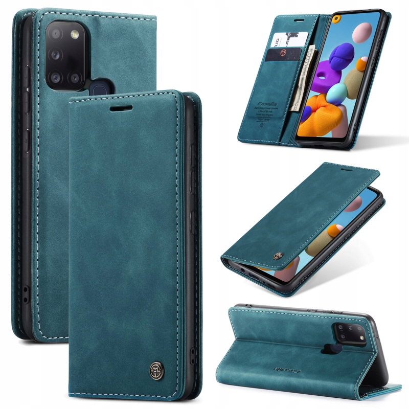 Etui z klapką Caseme do Samsung Galaxy A21s zielony