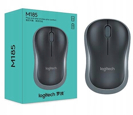 Myszka bezprzewodowa szara Logitech M185 sensor optyczny na baterie