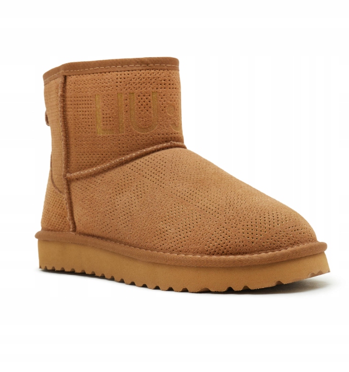 Liu Jo Skórzane śniegowce JIL 02 - ANKLE BOOT PERFORATED COW SUEDE SAND R38