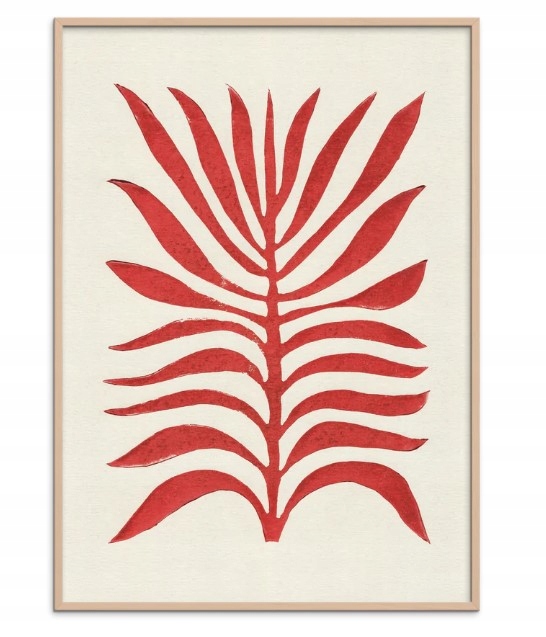 Obraz Poster&Frame Red Branch / Lino Print 30x40cm