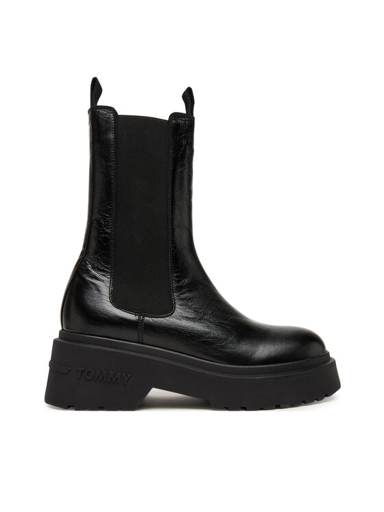Tommy Jeans Sztyblety Tjw Chunky Shiny EN0EN02888 Czarny R38