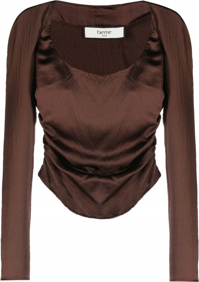 ELLEME jedwabny top z okrągłym dekoltem R38