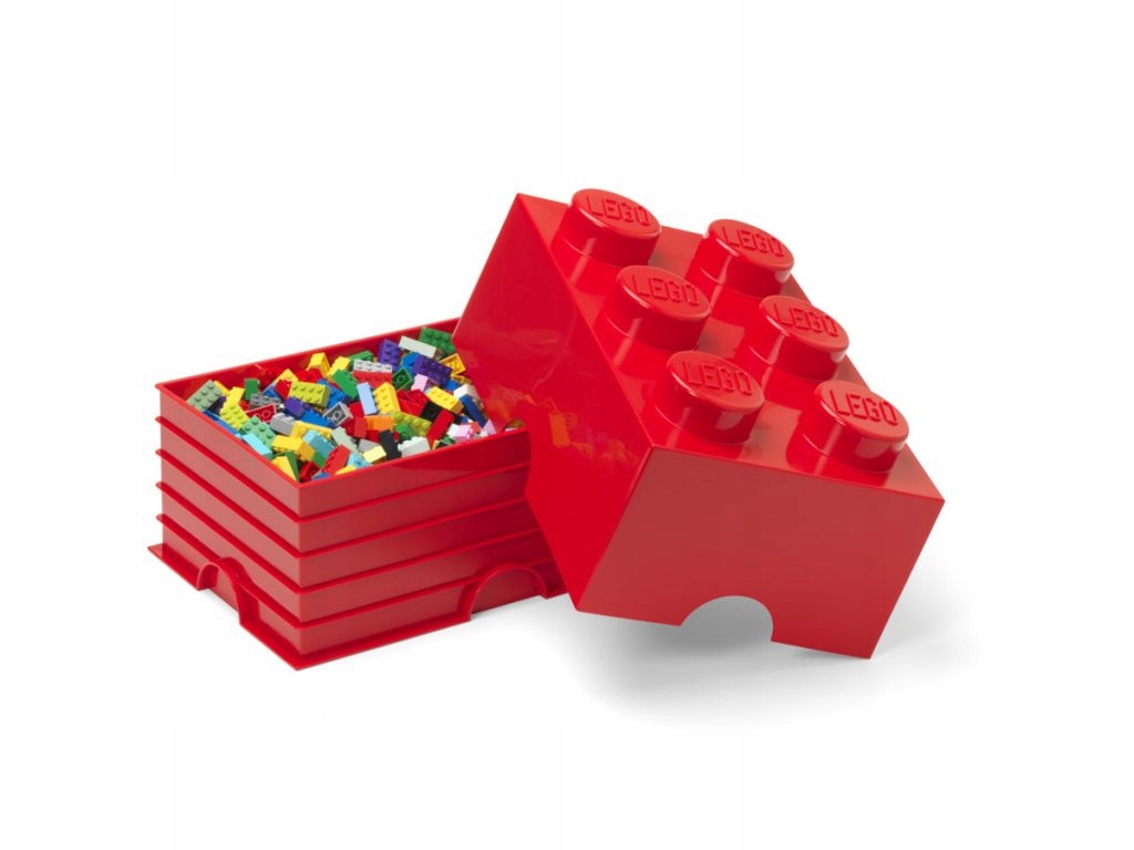 Pojemnik klocek LEGO Brick 6 Czerwony