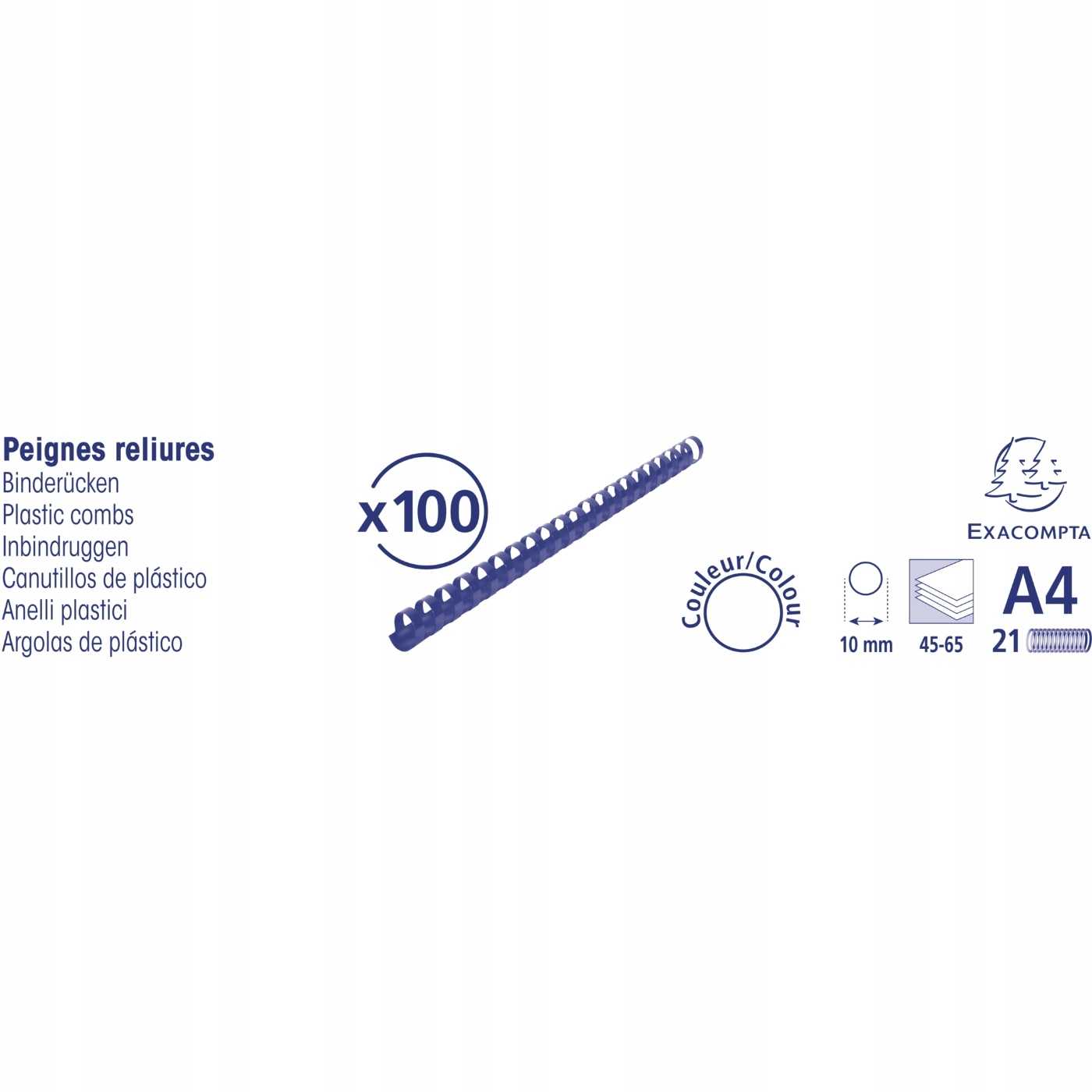 Exacompta Opis: Spirale do bindowania A4, 100 szt., czarne 75301E
