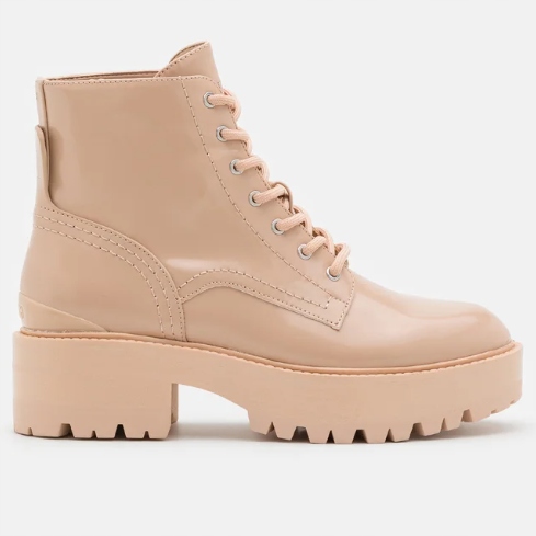 Guess Botki Damskie Workery Folowe Beżowe Sznurowane Na Platformie 38