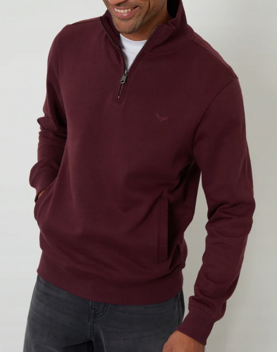Bluza z zamkiem błyskawicznym w kolorze bordowym L