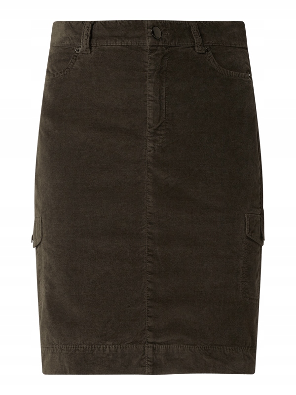 Marc Cain Spódnica z aksamitu - oliwkowy 38