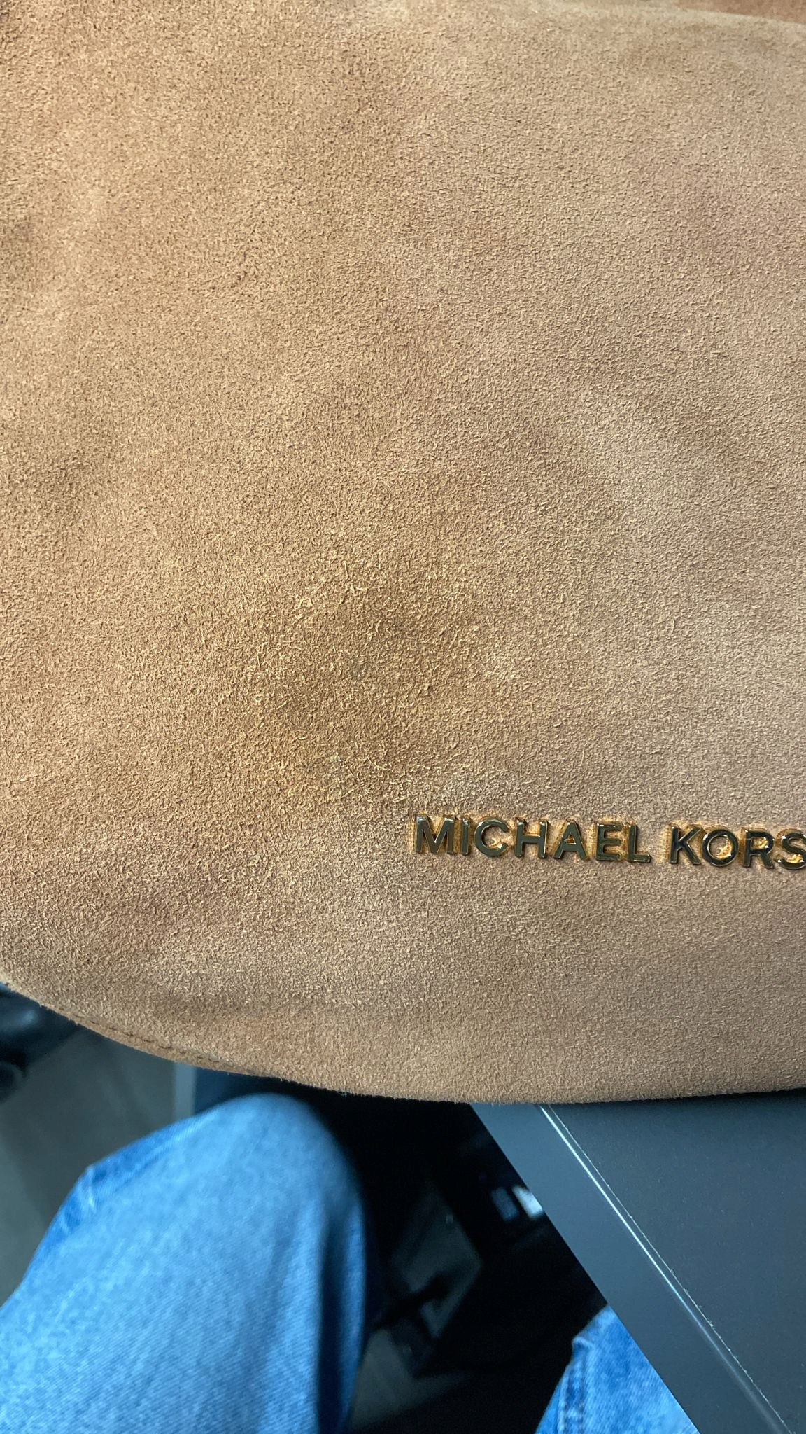 Michael Kors torebka skóra ekologiczna zamszowa brązowy