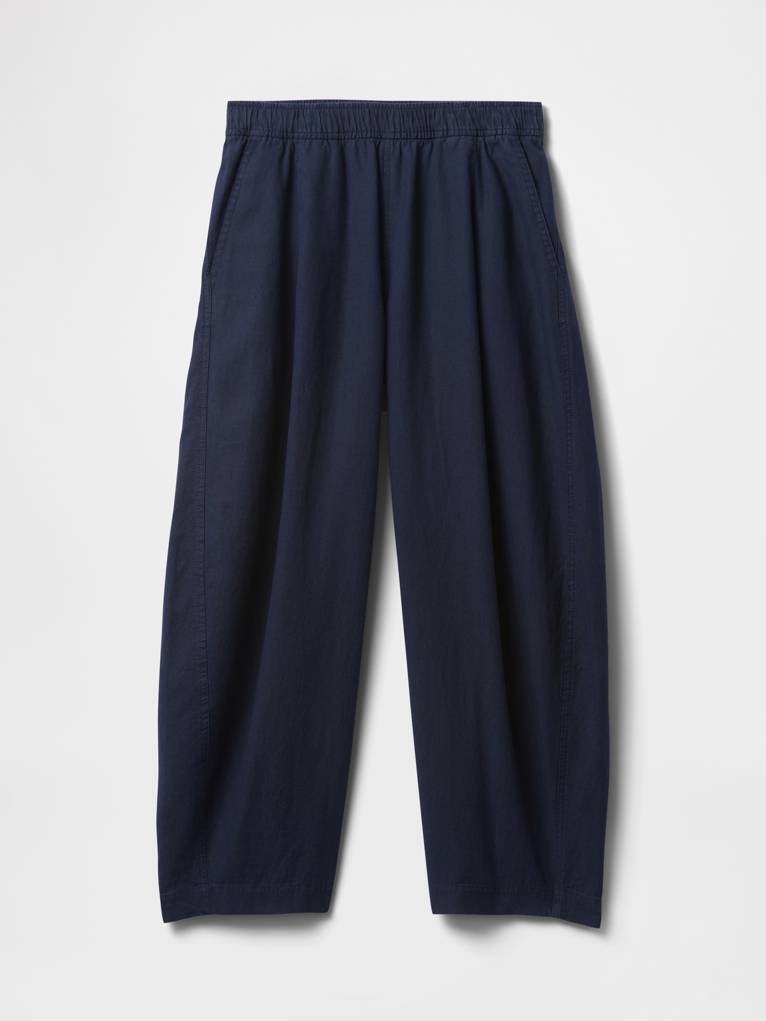 GAP Mid Rise Linen-Blend Easy Barrel Pants roz.L