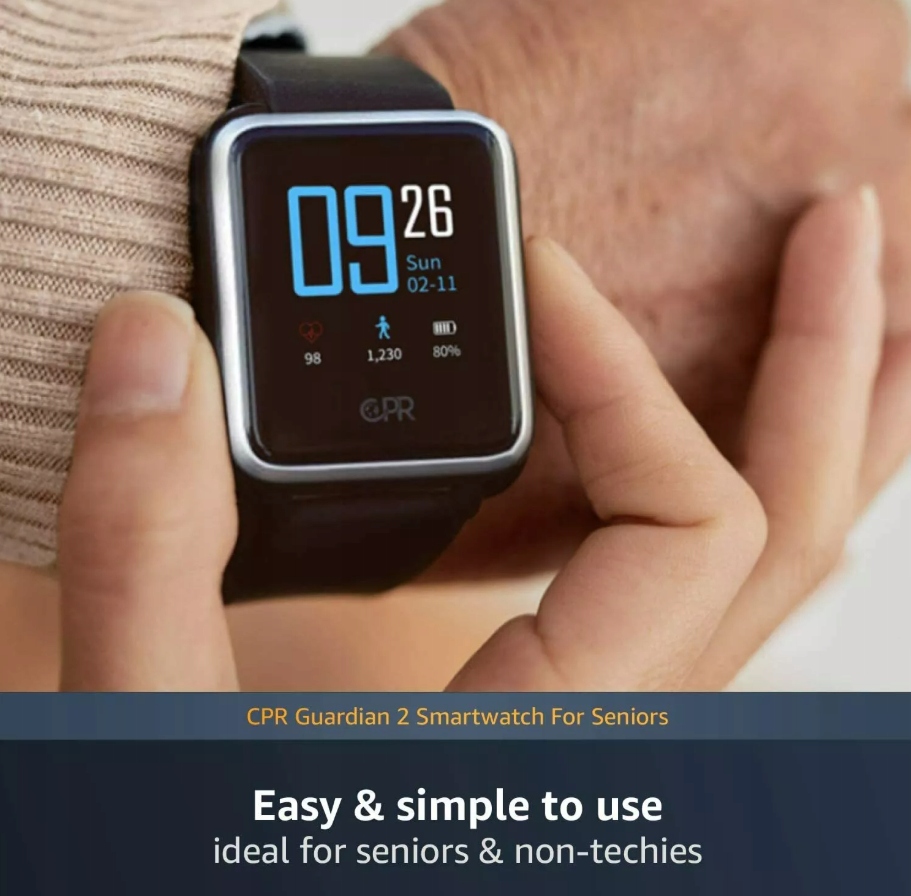Zegarek osób starszych z alarmem SOS i lokalizatorem GPS CPR Guardian 2