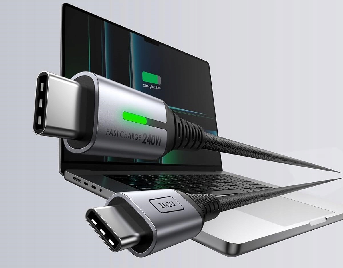 Kabel INIU USB typ C - USB typ C 2 m srebrny