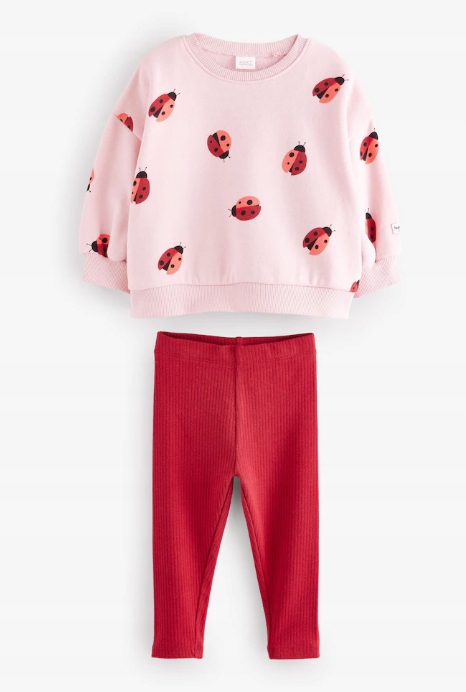 Różowy/czerwony z motywem biedronki - Zestaw NEXT 5-6 LAT