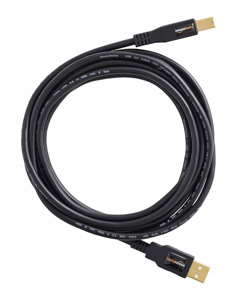 AmazonBasics USB 2.0/ USB Type B, 3m kabel USB USB A Mini-USB B Czarny