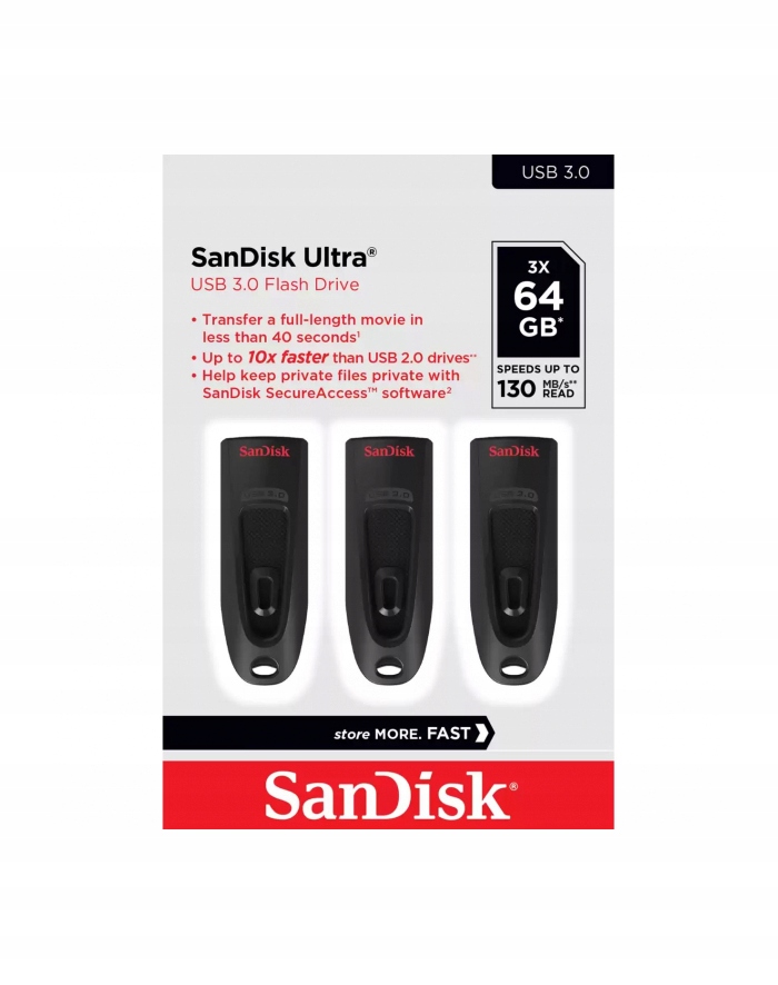 Pendrive SanDisk 64 GB USB 3.0 czarny