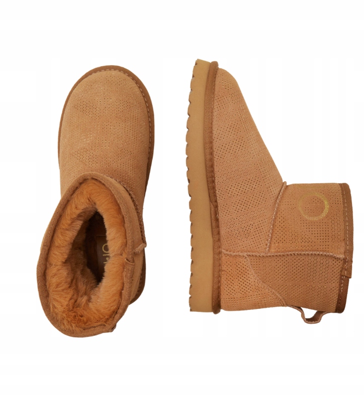 Liu Jo Skórzane śniegowce JIL 02 - ANKLE BOOT PERFORATED COW SUEDE SAND R38