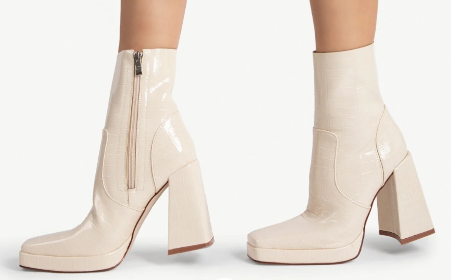 RAID Silonna Ankle Boot in White Croc R39