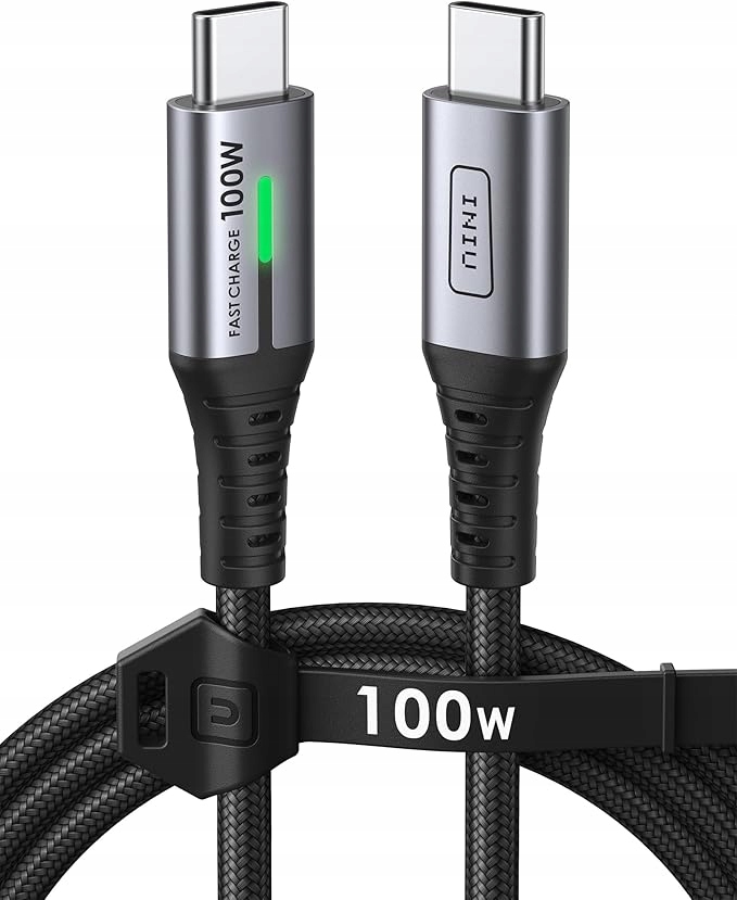 Kabel INIU USB typ C - USB typ C 1,2 m czarny