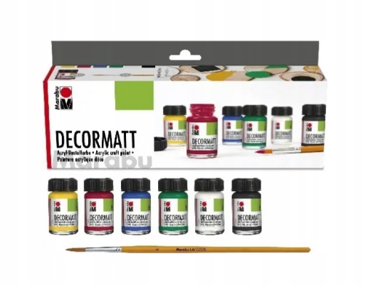 Marabu - Decormatt Mat Akrylmaling - 6X15 ML