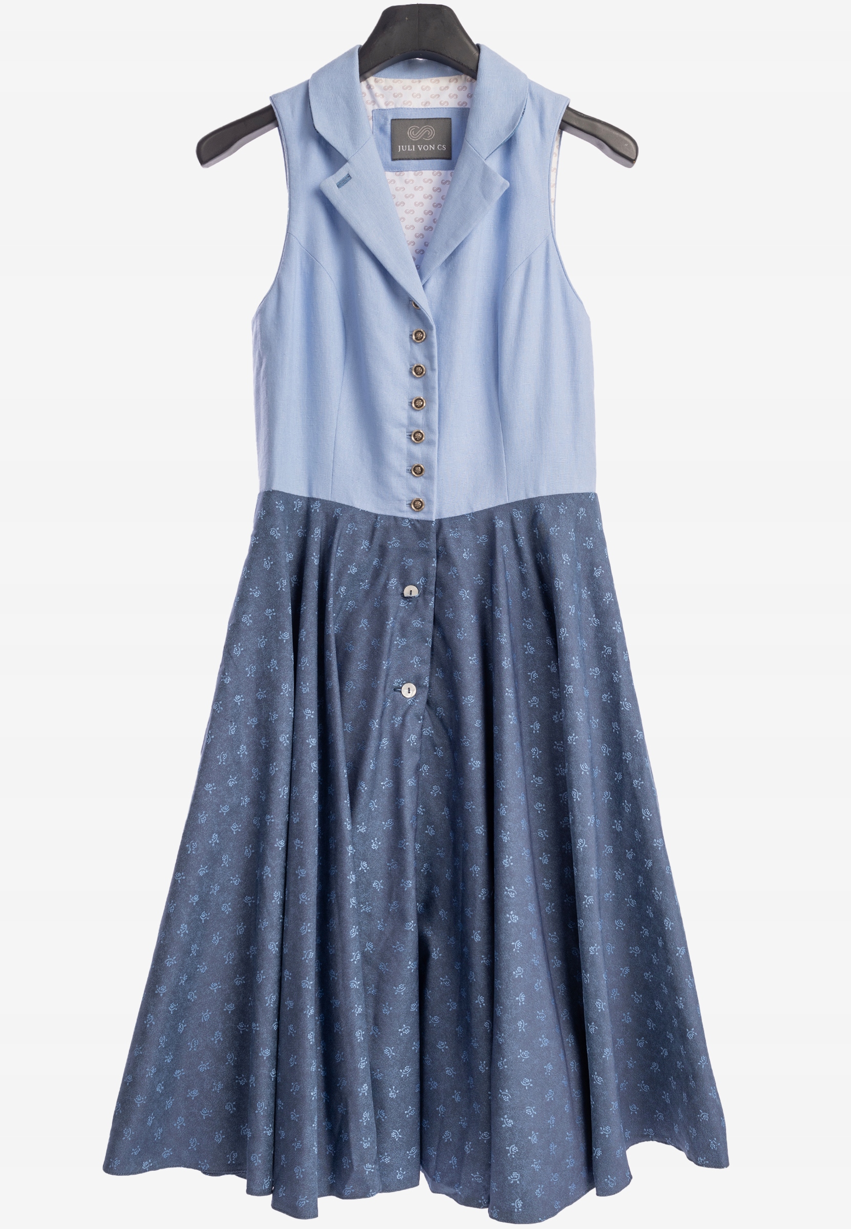 Sukienka Damska Bawarska Folkowa Tradycyjna Niebieska Juli von CS r.38