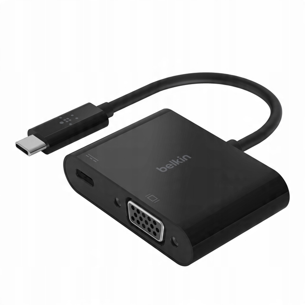 Adapter USB-C - wyjście obrazu VGA + zasilanie PD 60W Belkin AVC001BTBK