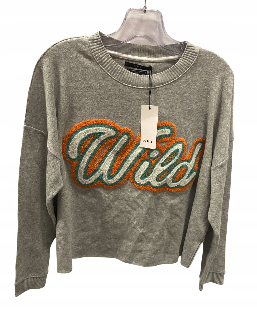 SET 61843 BLUZA SZARY DAMSKIE 38