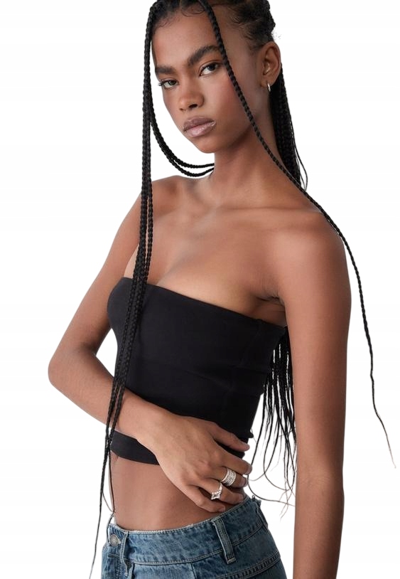 Top Stradivarius basic z dekoltem bandeau r.XS