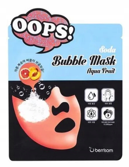 3-Pck Berrisom Oops Soda Bubble Mask Aqua Fruit Moisturizing Mask