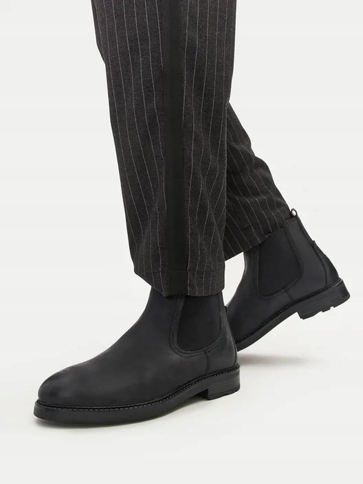 PEPE JEANS ORYGINALNE PÓŁBUTY SKÓRA WSUWANE SZTYBLETY CZARNE 44