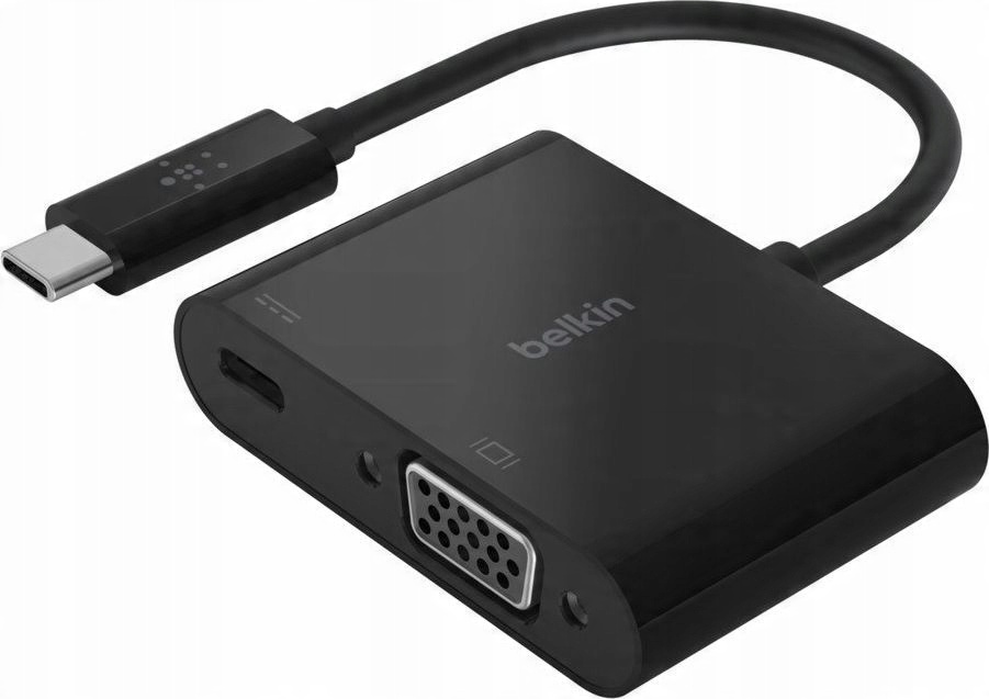 Adapter USB-C - wyjście obrazu VGA + zasilanie PD 60W Belkin AVC001BTBK