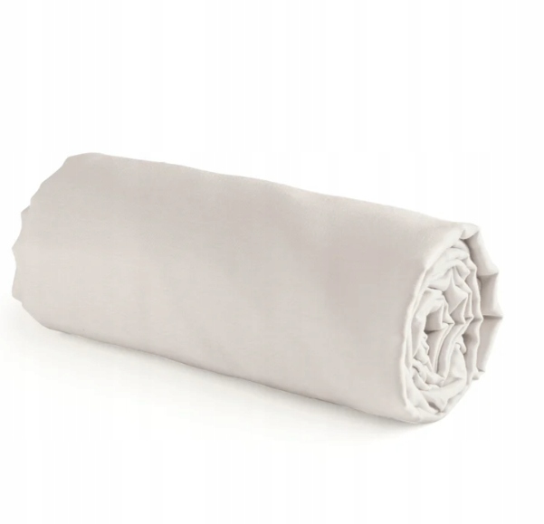 Prześcieradło z dopasowaną gumką z satyny bawełnianej - Taupe 140x200x30 cm