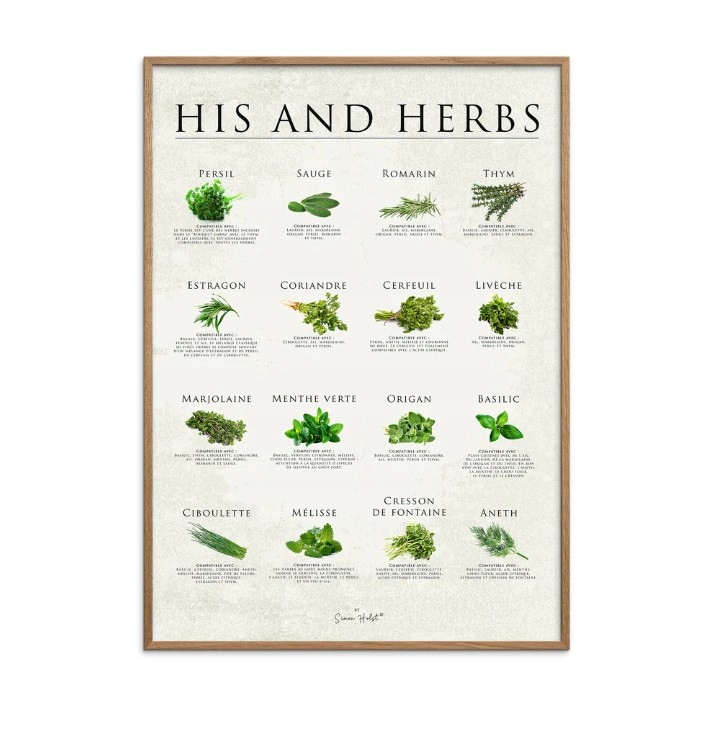 Obraz Poster&Frame Simon Holst His and Herbs 30x40cm