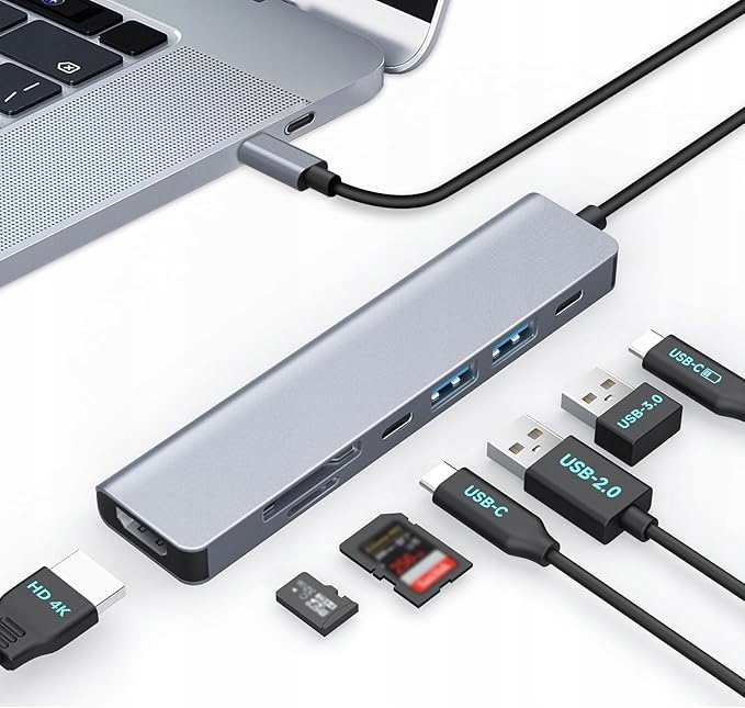 Moman Hub USB C adapter wieloportowy 7 w 1