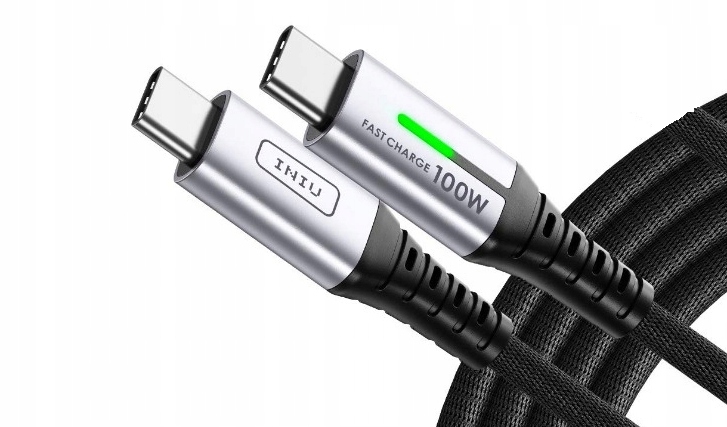 Kabel INIU USB - USB typ C 2 m czarny