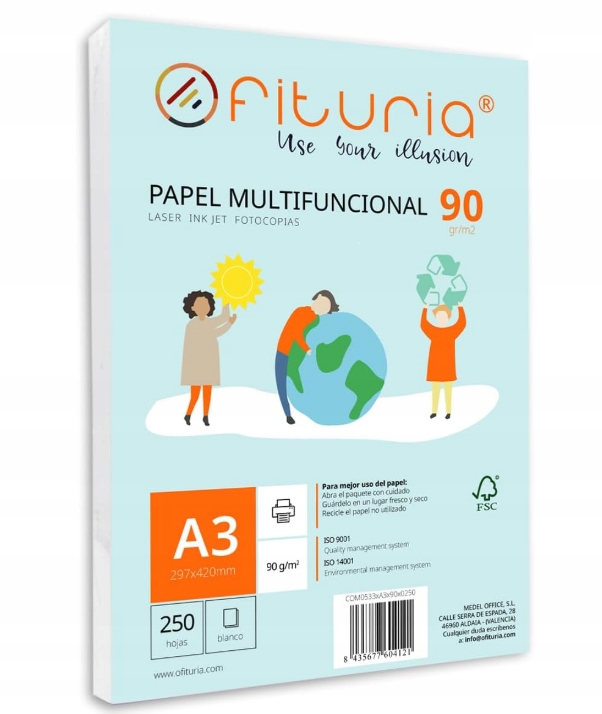 FITURIA papieru A3 90 g z 100 białymi arkuszami