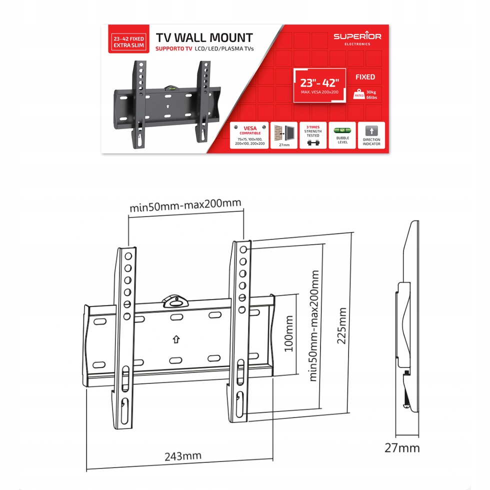 Uchwyt na telewizor Super Ego FIXED