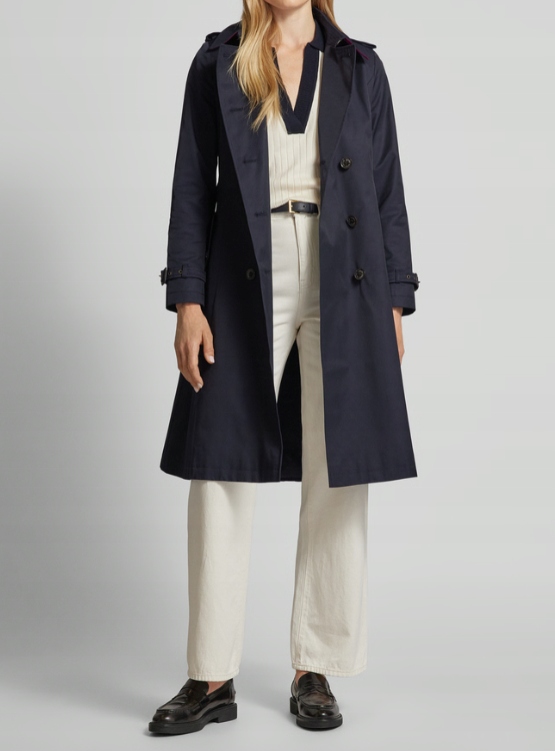 Lauren Ralph Lauren Trencz z paskiem - granatowy L