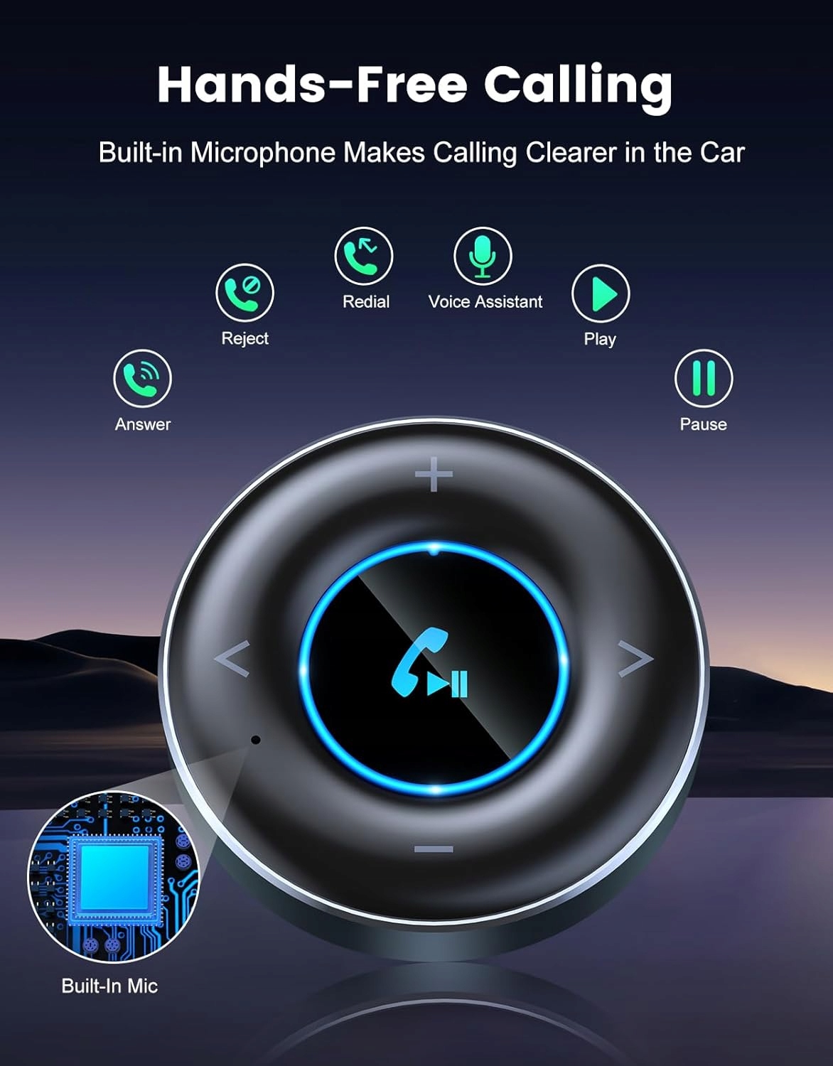 Rolgno Adapter samochodowy Bluetooth 5,3