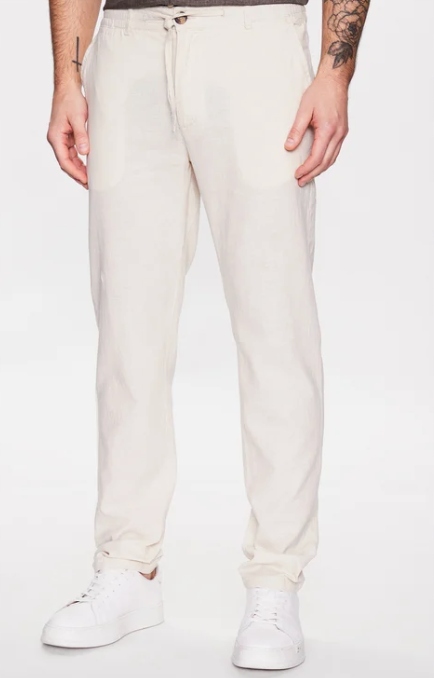 Lindbergh Spodnie materiałowe 30-008003 Beżowy Tapered Fit 3XL