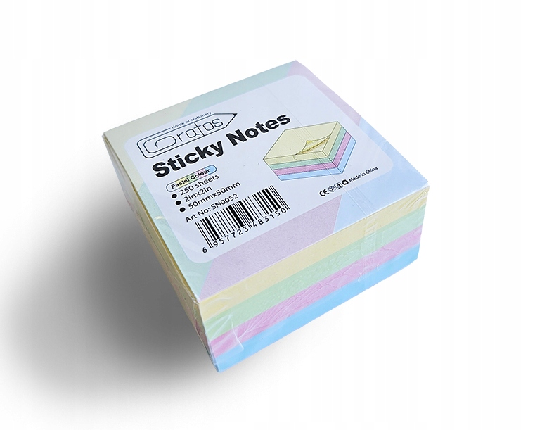 Sticky Notes karteczki samoprzylepne 5x5cm 250arkuszy