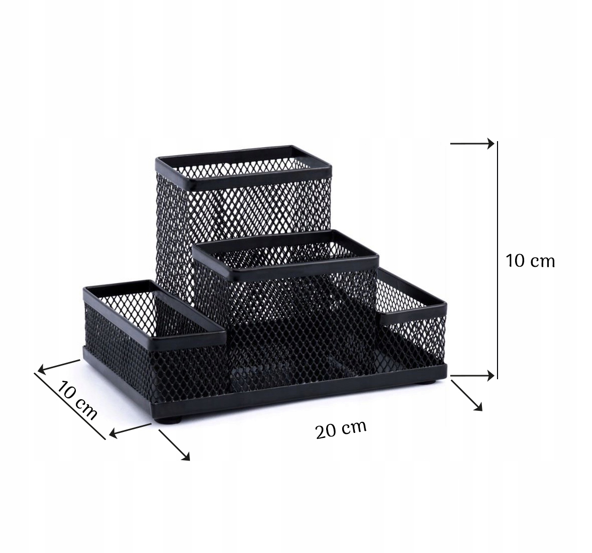 Organizer przybornik na biurko metalowy czarny