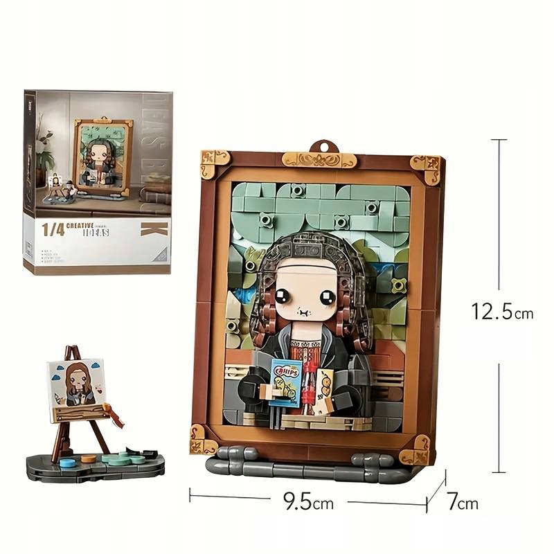 Detaliu al pieselor multicolore si instructiunilor de asamblare pas cu pas.