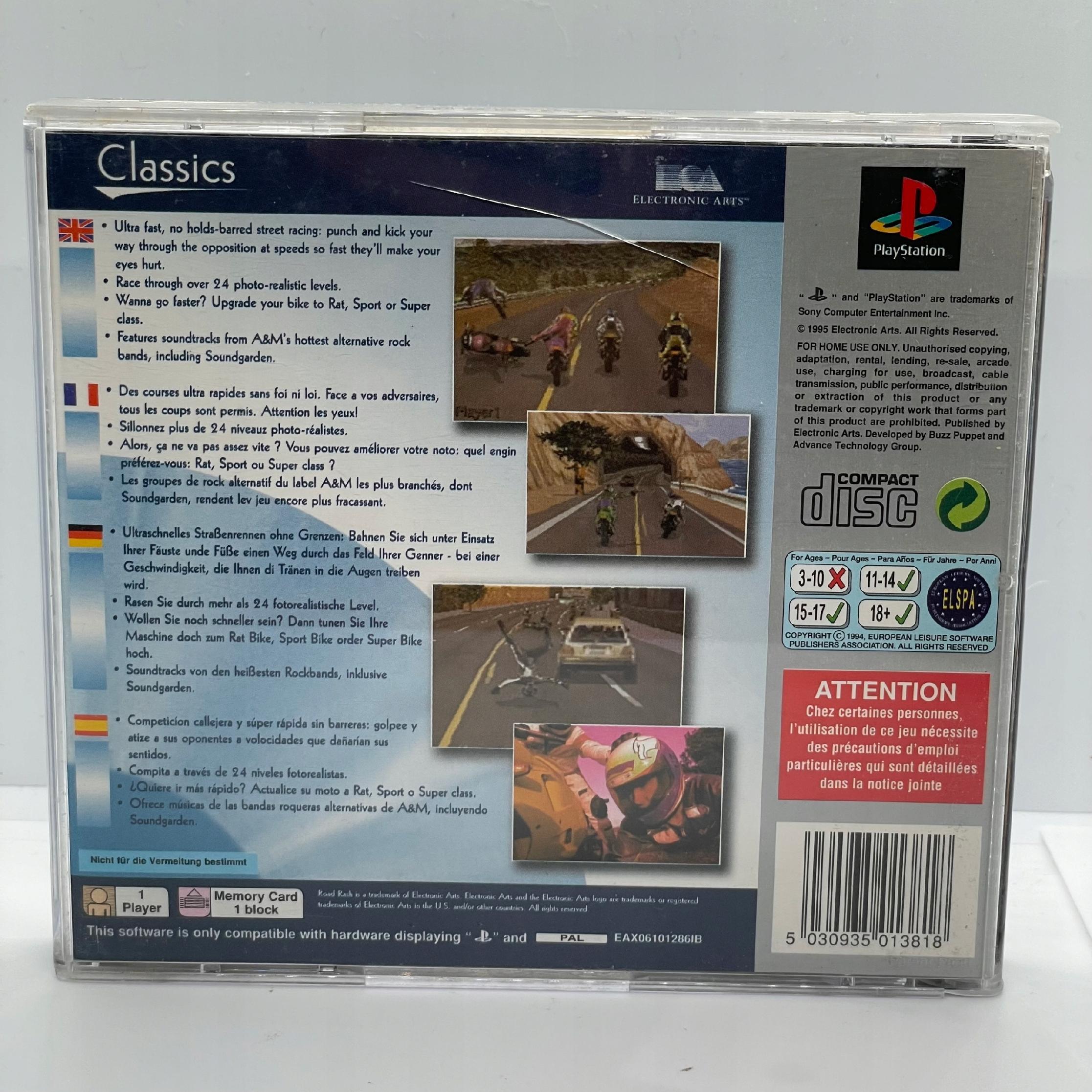 Road Rash PS1 PSX PlayStation