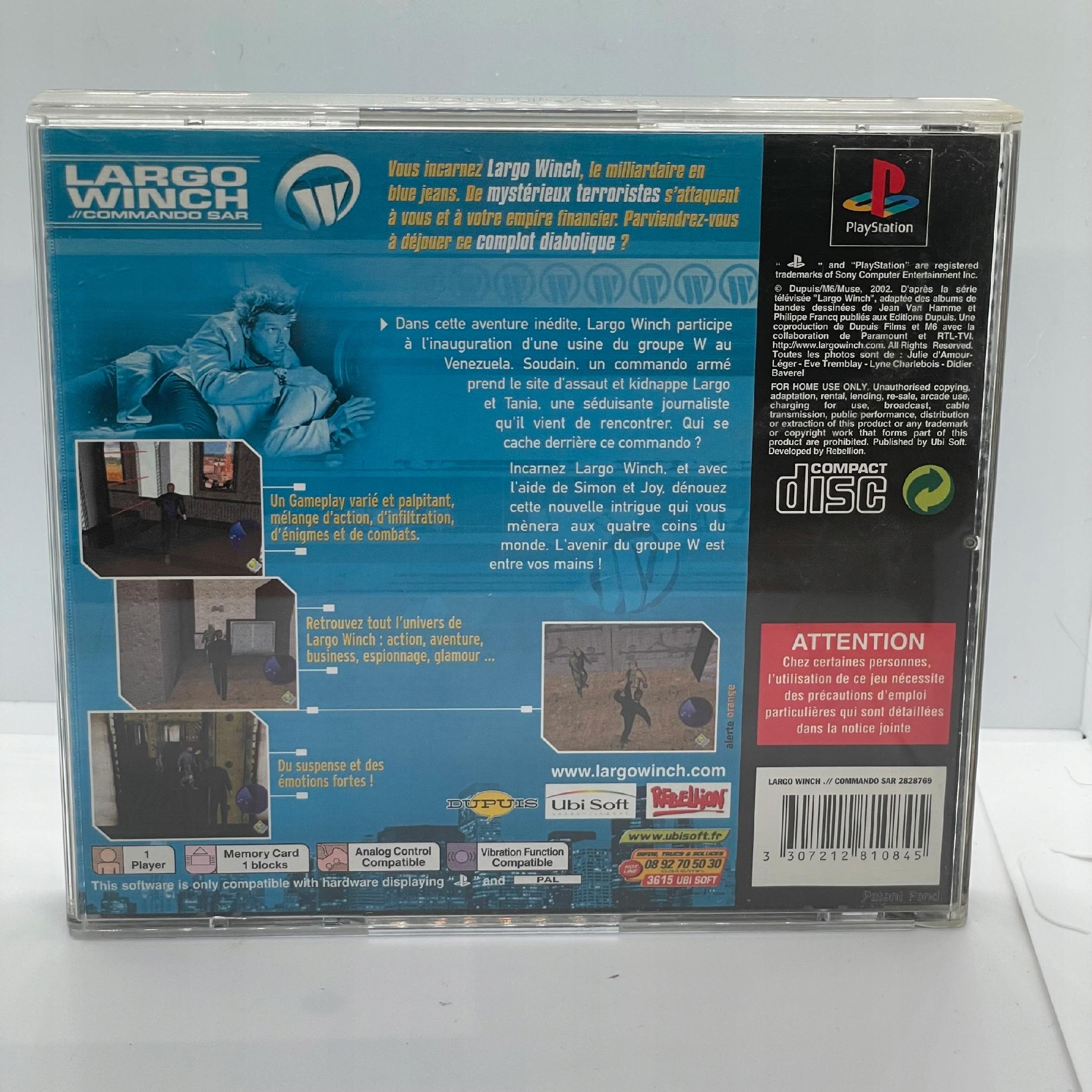 Largo Winch Commando SAR PlayStation PS1 PSX (FR)
