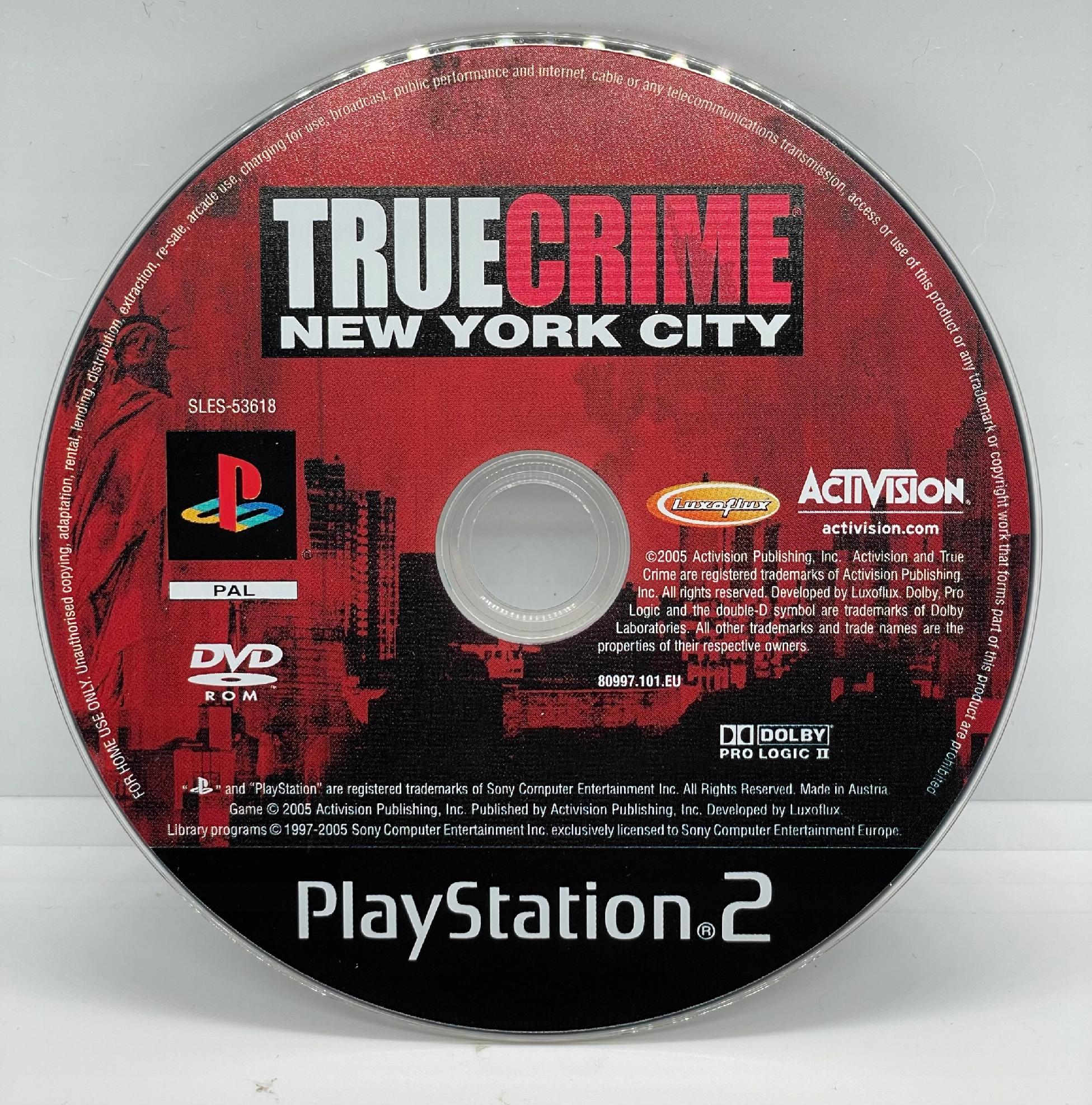 True Crime New York City PlayStation 2 PS2 CD (FR)
