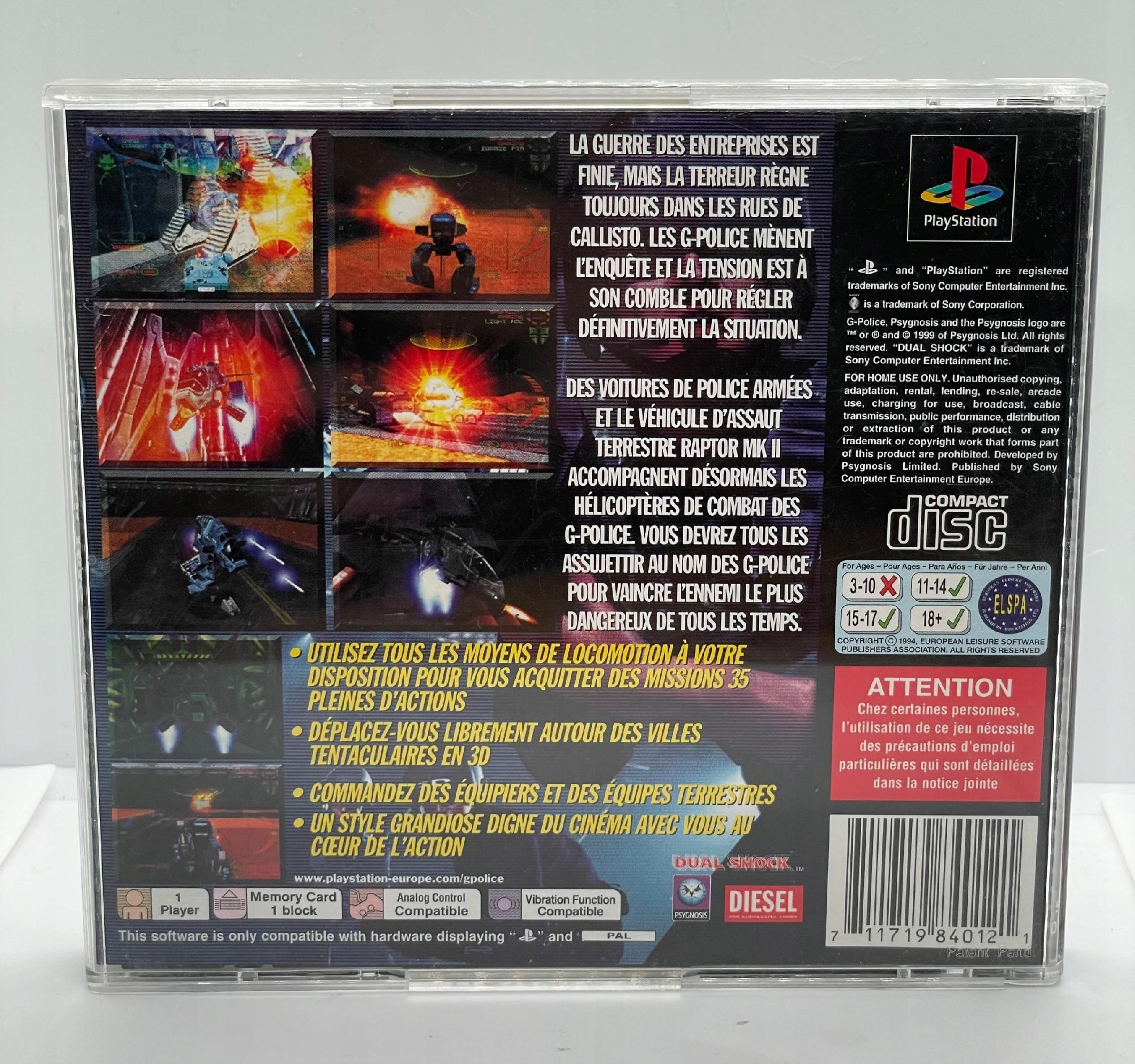G Police Weapons of Justice PlayStation PS1 PSX (FR)