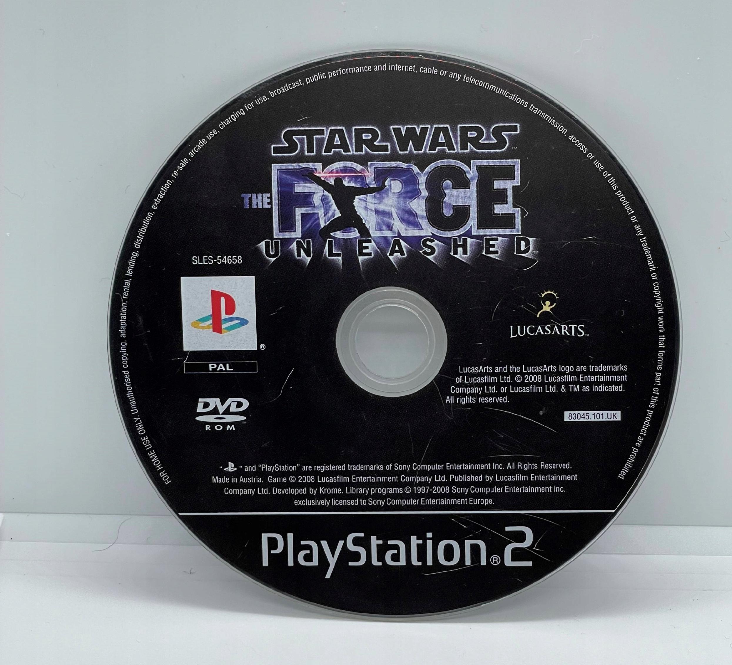 Star Wars The Force Unleashed PlayStation 2 PS2 CD