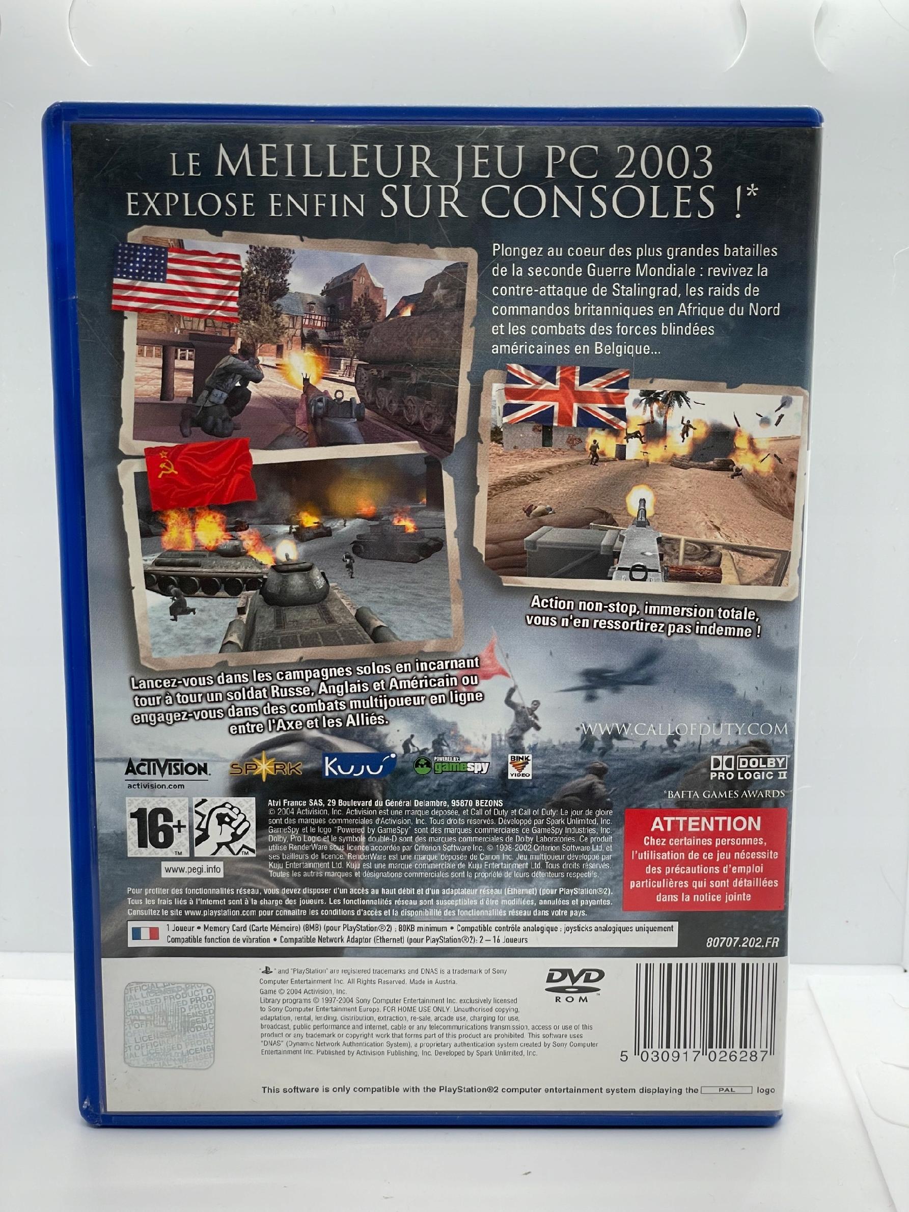 Call of Duty Finest Hour PlayStation 2 PS2 (FR)
