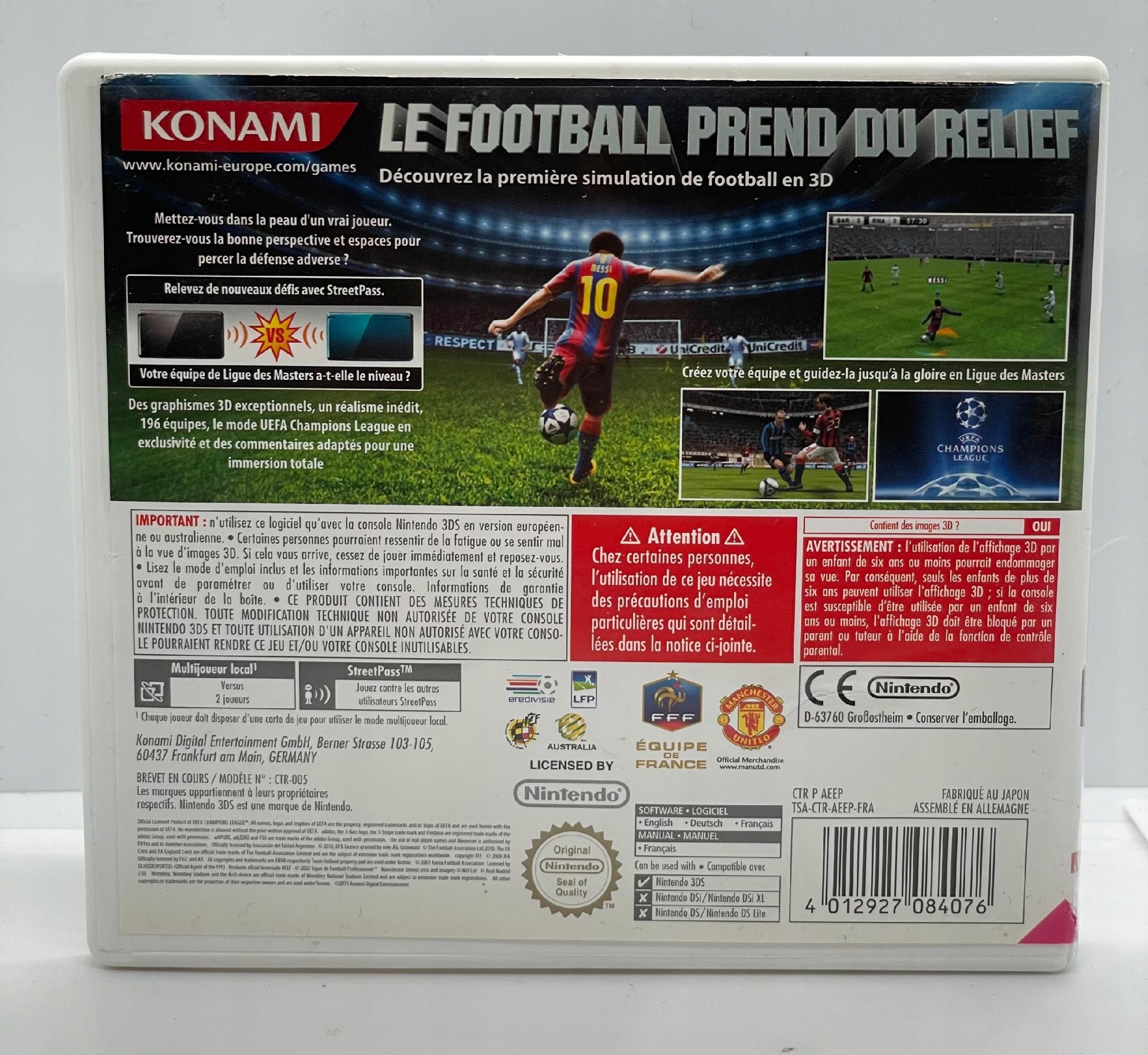 Pro Evolution Soccer 2011 3D Nintendo 3DS