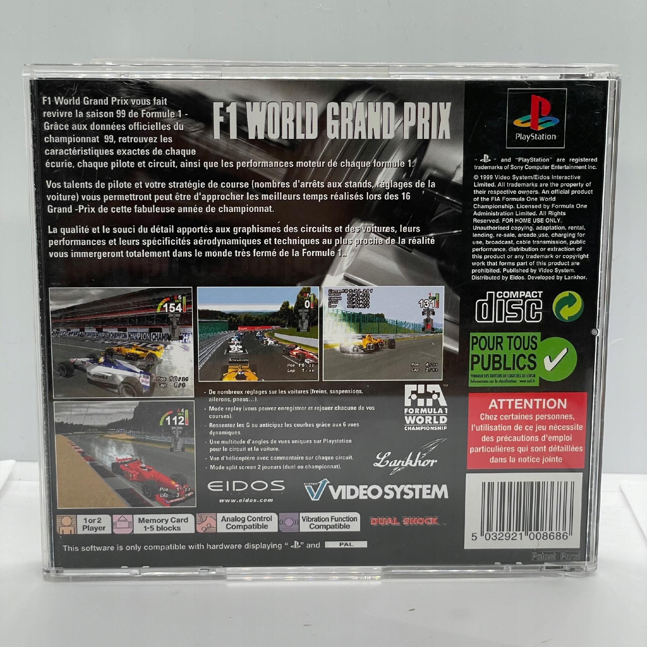 F1 World Grand Prix PlayStation PS1 PSX